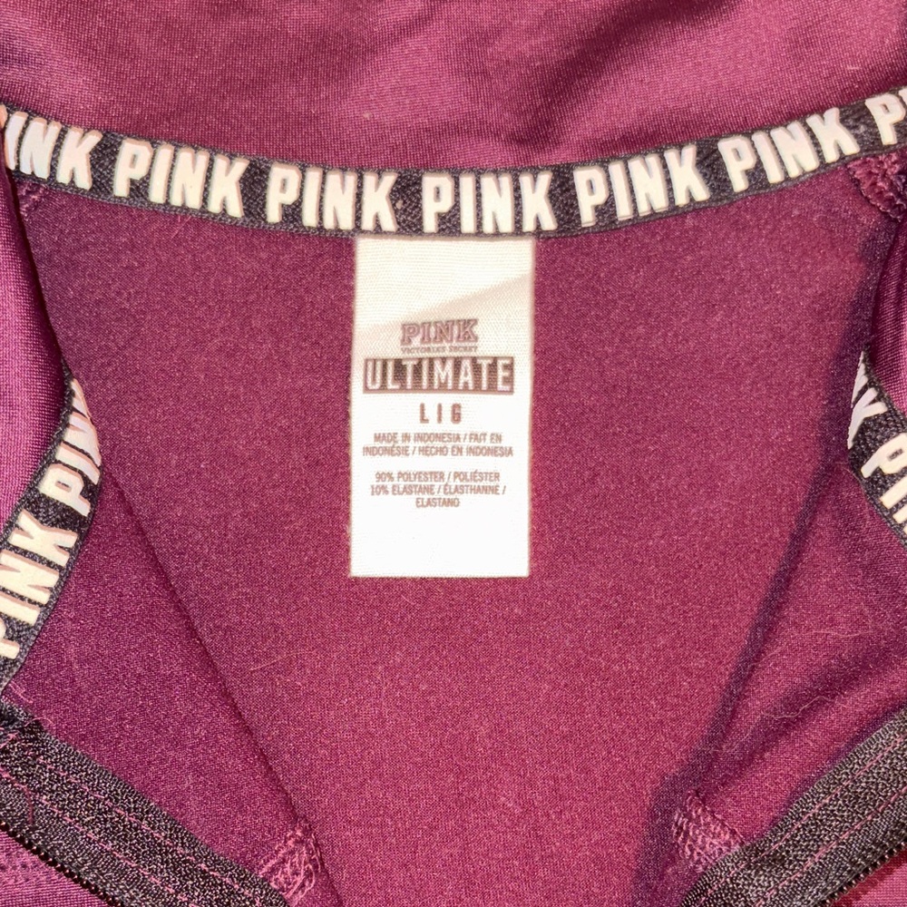 VS Pink Maroon Quarter-Zip Pullover - Picture 3 of 7